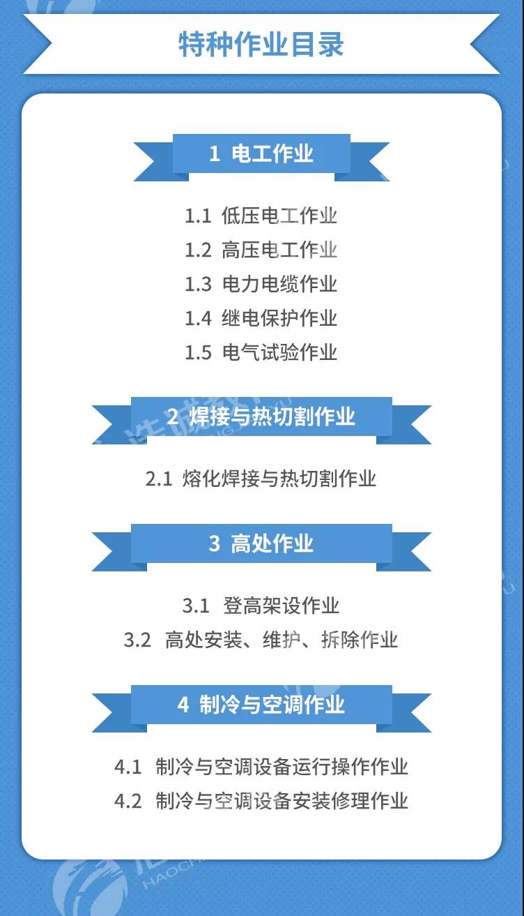 浩诚教育特种作业可报名工种